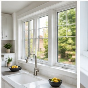 Kitchen windows replaced for more light and easier cleaning